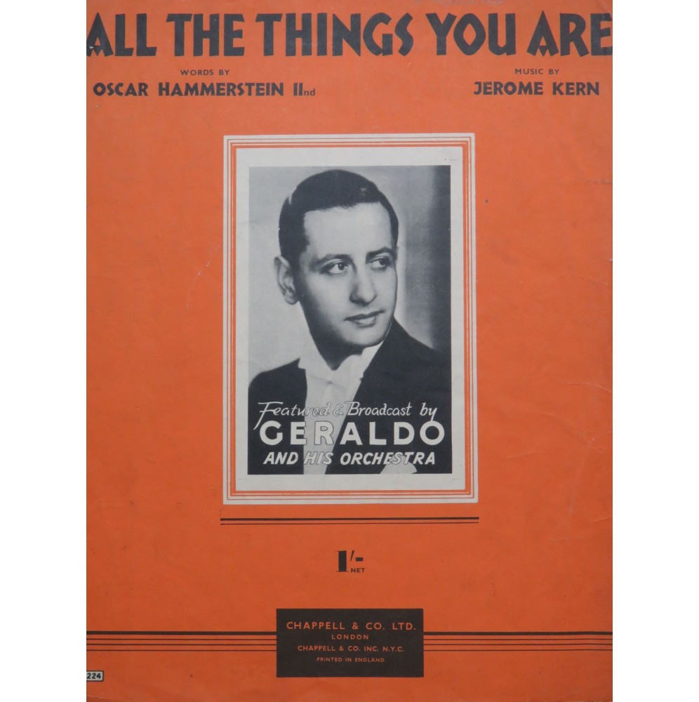 KERN Jérome All The Things You Are Chant Piano 1940