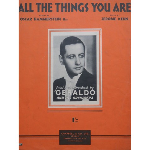 KERN Jérome All The Things You Are Chant Piano 1940
