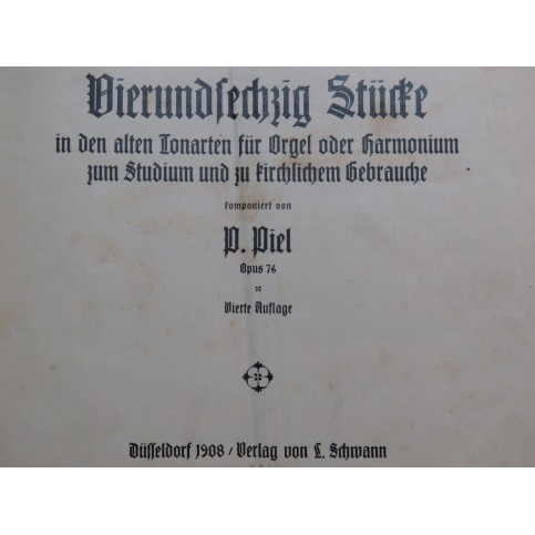 PIEL P. Etudes op 76 et op 85 Orgue ou Harmonium ca1910