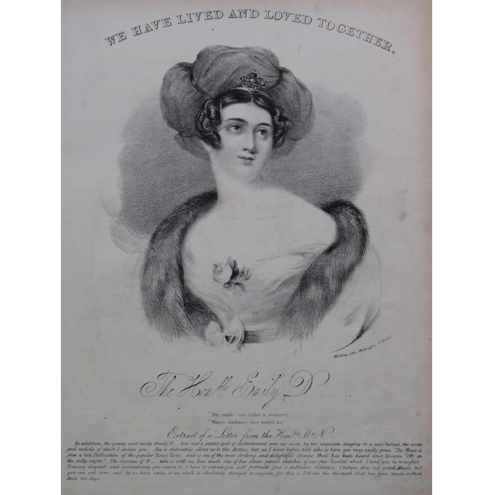 HERZ Henri We Have Liv'd and Lov'd Together Chant Piano ca1840