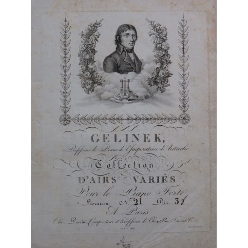 GELINEK Joseph Air des Mystères d'Isis Piano ca1820