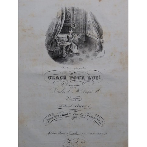 VIMEUX Joseph Grace pour lui ! Chant Piano ou Harpe ca1830
