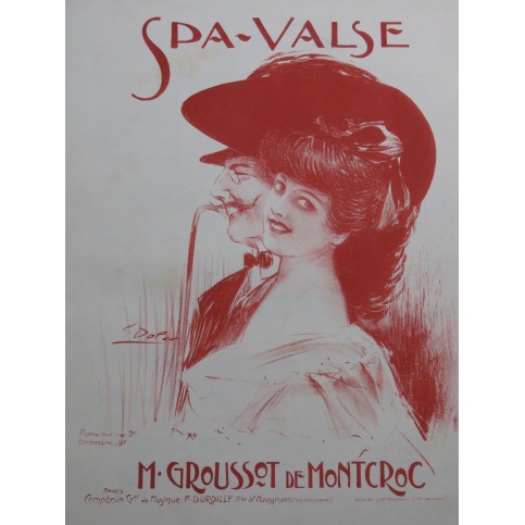 GROUSSOT DE MONTCROC M. Spa-Valse Piano ca1905