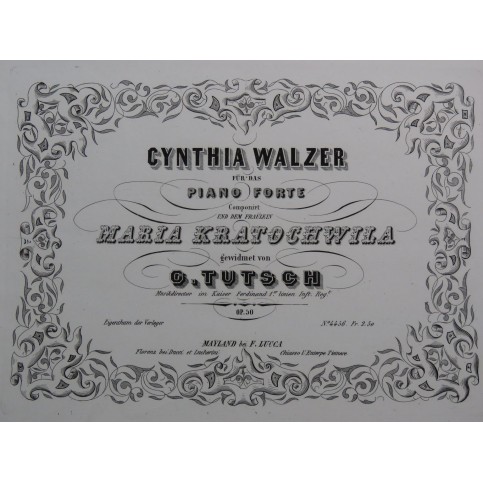 TUTSCH G. Cynthia Walzer op 50 Piano ca1845