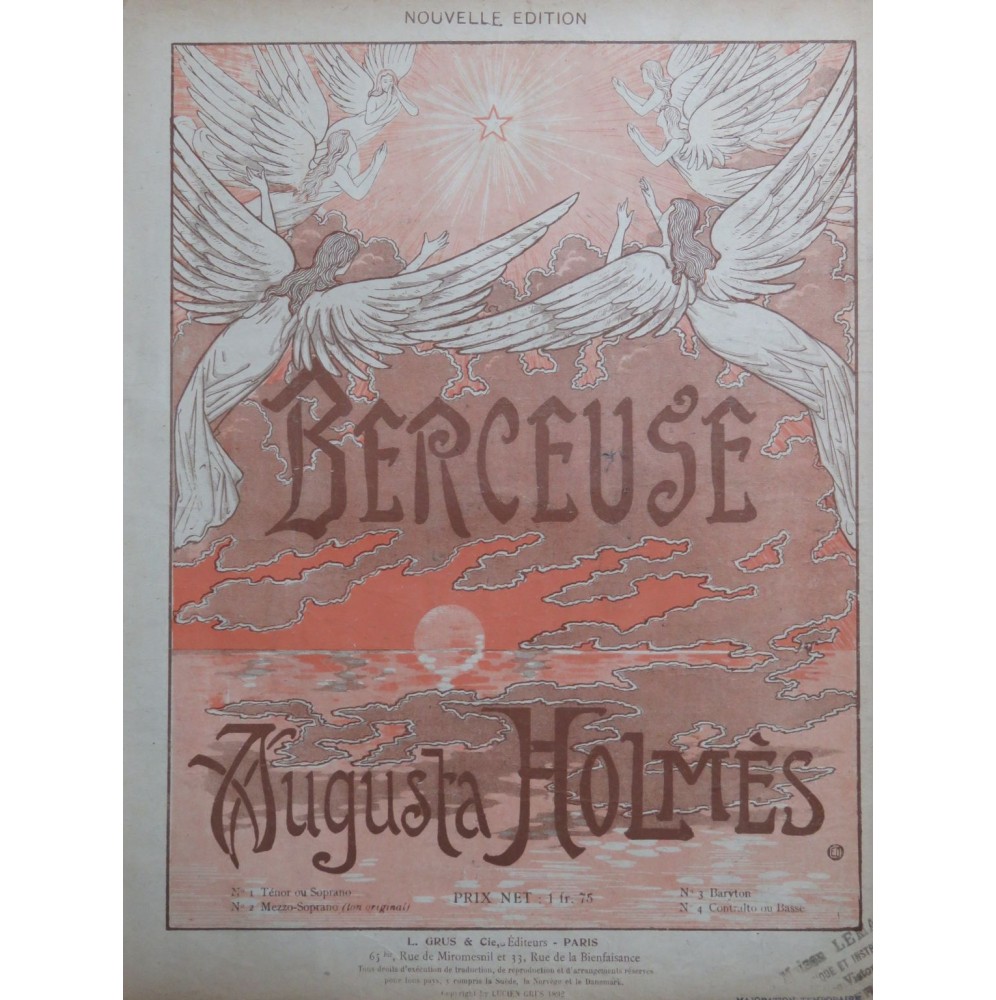 HOLMÈS Augusta Berceuse Chant Piano