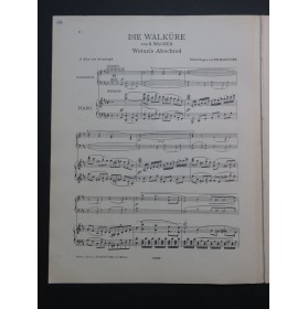 WAGNER Richard Die Walküre Wotan's Abschied Piano Harmonium ca1903