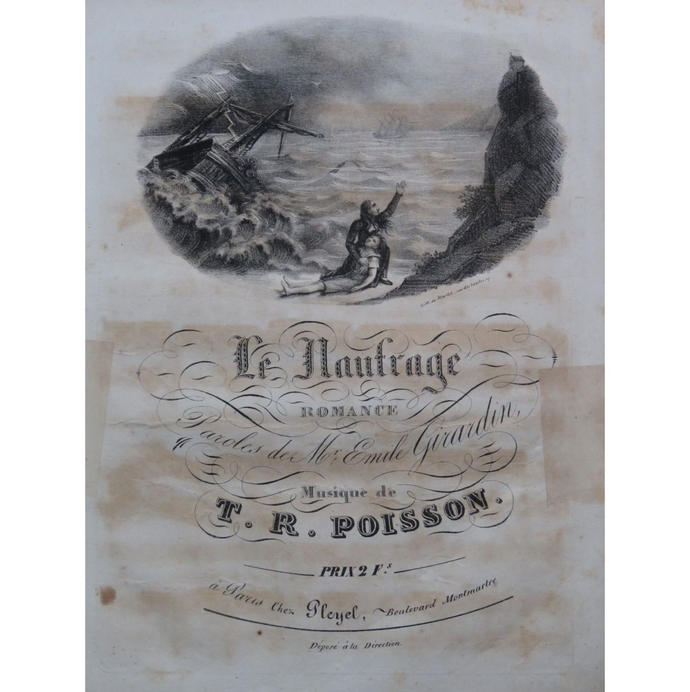 POISSON T. R. Le Naufrage Chant Piano ca1830
