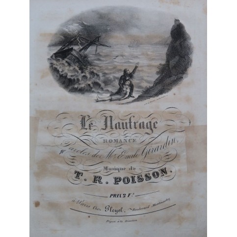 POISSON T. R. Le Naufrage Chant Piano ca1830