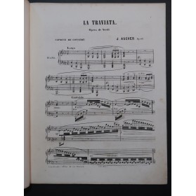 ASCHER Joseph Grand Caprice La Traviata Verdi op 60 Piano 1857
