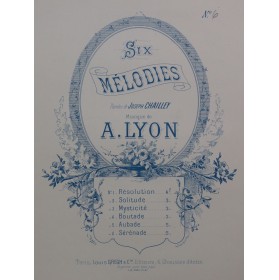LYON A. Sérénade Chant...
