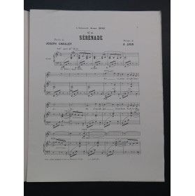 LYON A. Sérénade Chant Piano ca1883