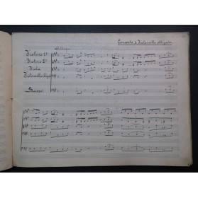 BACH C. P. E. Concerto No 3 La Majeur Manuscrit Violoncelle Cordes ca1860