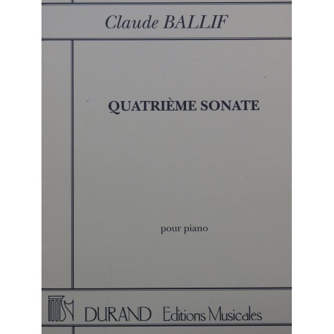 BALLIF Claude Quatrième Sonate op 31 Piano 1989