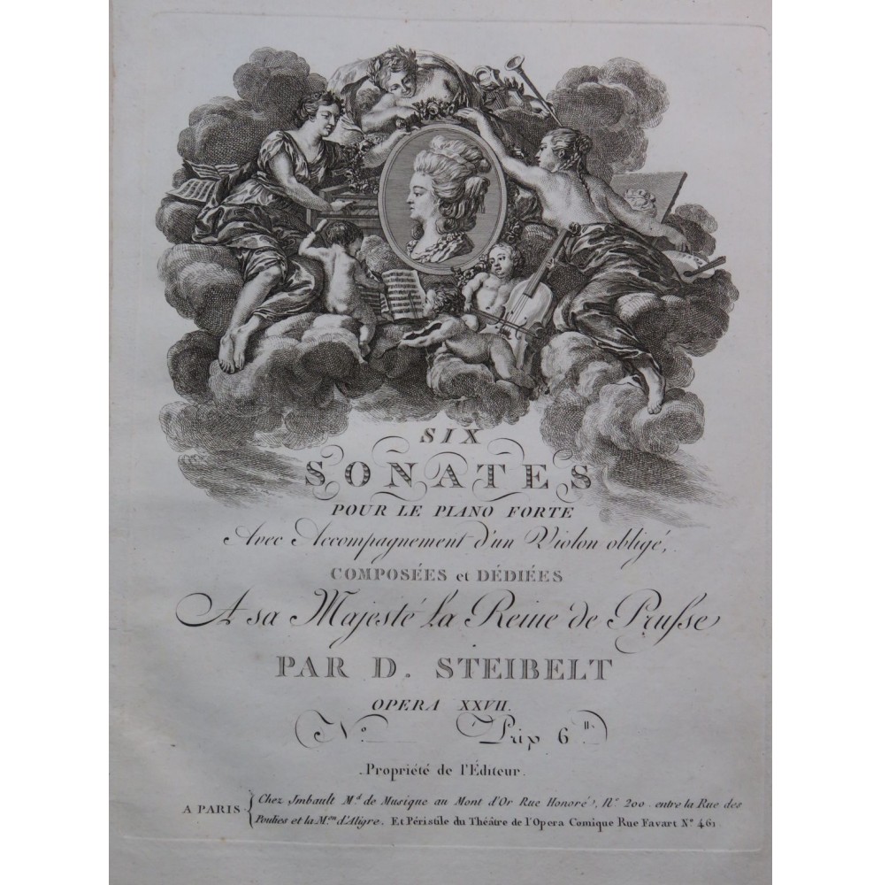 STEIBELT Daniel Sonate op 27 No 2 Piano Violon ca1797
