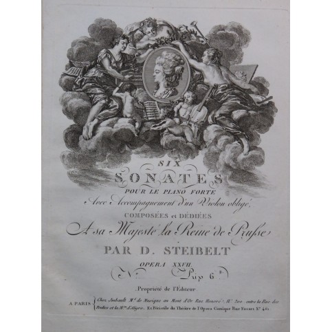 STEIBELT Daniel Sonate op 27 No 2 Piano Violon ca1797