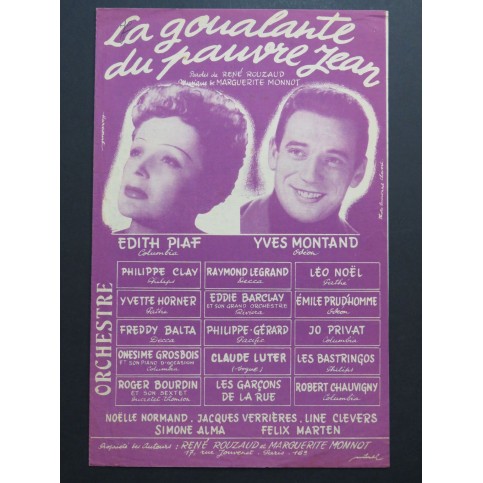 La Goualante du Pauvre Jean Compagnon mon Cousin Accordéon 1954