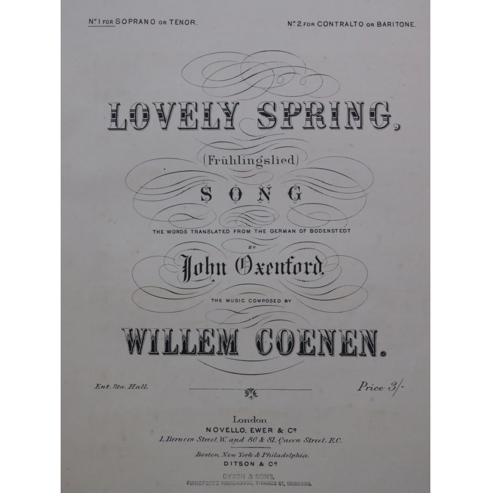 COENEN Willem Lovely Spring Chant Piano ca1870