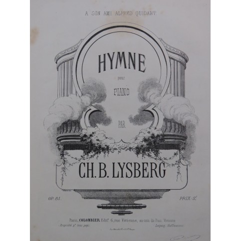 LYSBERG Ch. B. Hymne op 81 Piano ca1861