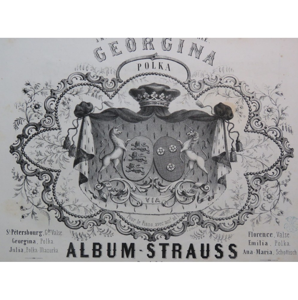 STRAUSS Isaac Georgina Polka Piano ca1851