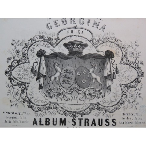 STRAUSS Isaac Georgina Polka Piano ca1851