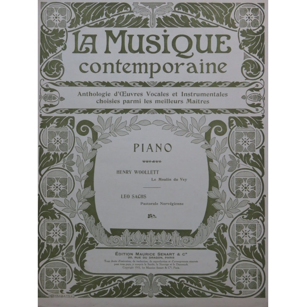 WOOLLETT SACHS Pièces Piano 1913