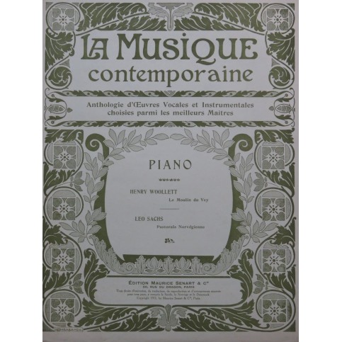 WOOLLETT SACHS Pièces Piano 1913