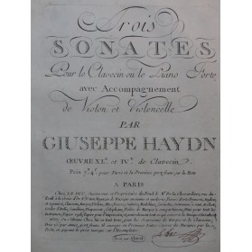 HAYDN Joseph Trois Sonates...
