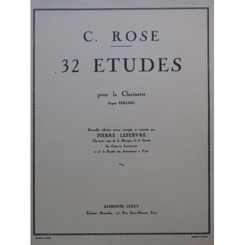 ROSE Cyrille 32 Etudes Clarinette 1962
