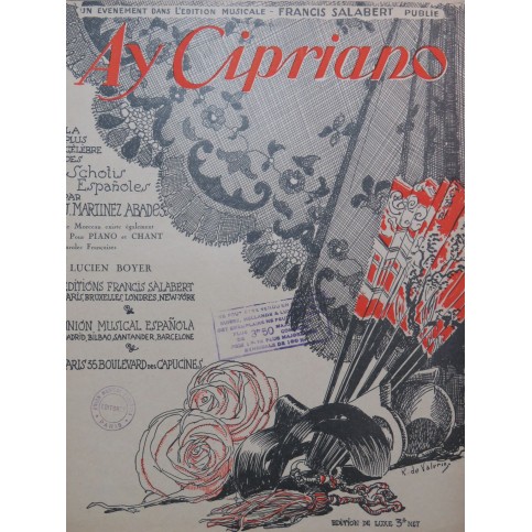 MARTINEZ ABADES J. Ay Cipriano ! Piano 1920