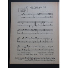 MARTINEZ ABADES J. Ay Cipriano ! Piano 1920