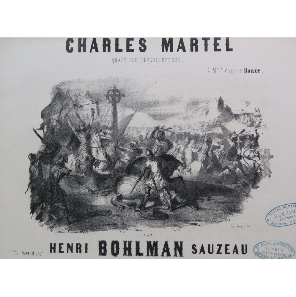 BOHLMAN SAUZEAU Henri Charles Martel Piano ca1850