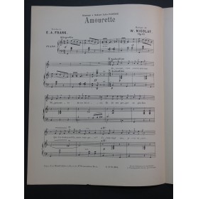 NICOLAY W. Amourette op 62 Chant Piano