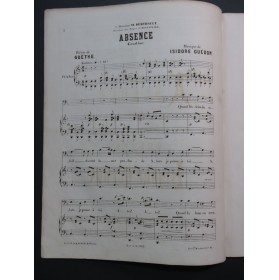 GUÉDON Isidore Absence Chant Piano ca1880