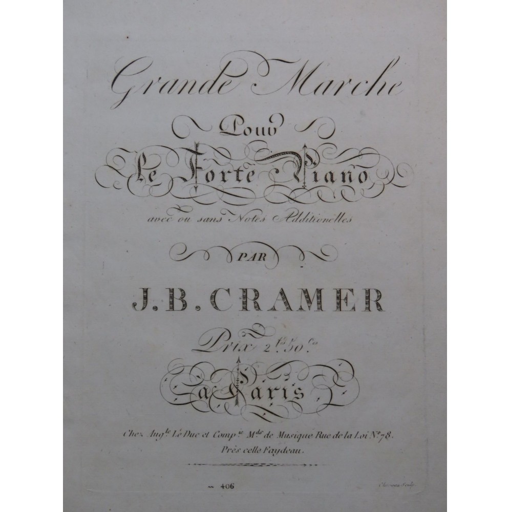 CRAMER J. B. Grande Marche Piano ca1800