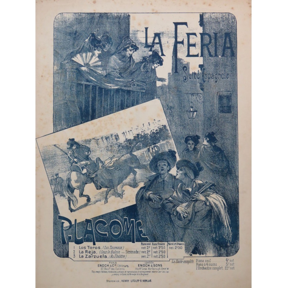 LACOME Paul La Féria No 3 La Zarzuela Piano ca1890