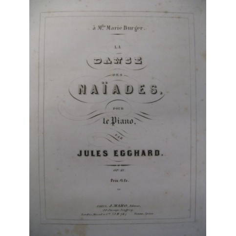 EGGHARD Jules Danse des Naïades Piano 1853