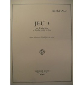 ZBAR Michel Jeu 3 Trombone Piano 1972