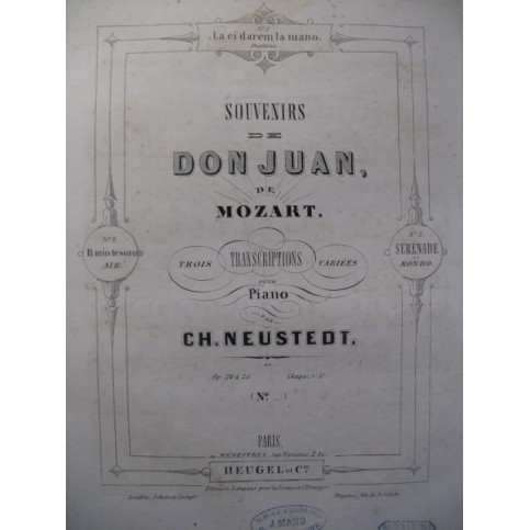 NEUSTEDT Charles Souvenirs de Don Juan Piano 1860