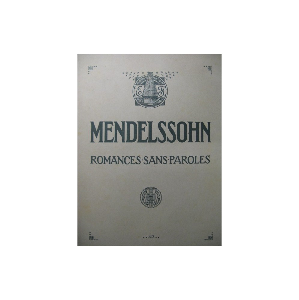 MENDELSSOHN Romances sans paroles Piano 1926