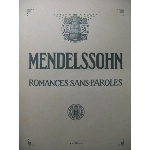 MENDELSSOHN Romances sans paroles Piano 1926