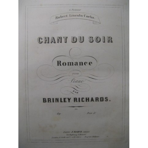 RICHARDS Brinley Romance Piano 1862