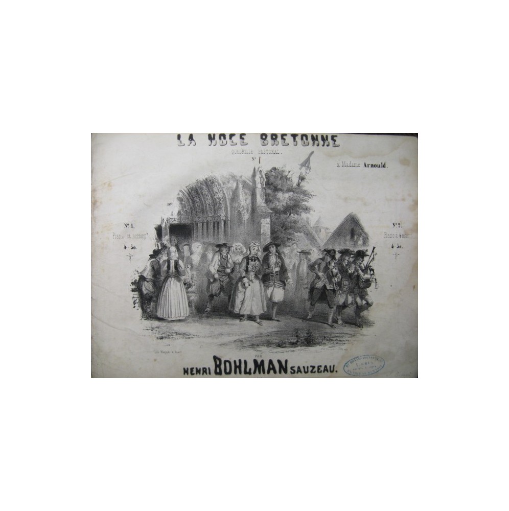 BOHLMAN SAUZEAU Henri La Chasse Bretonne Piano 1844
