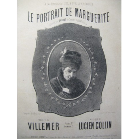 COLLIN Lucien Le Portrait de Marguerite Chant Piano XIXe