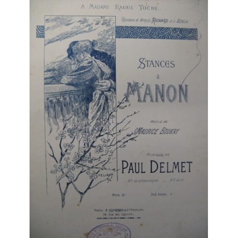 DELMET Paul Stances à Manon Chant Piano