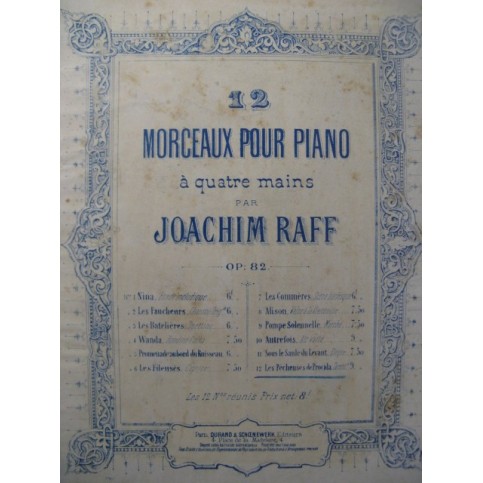 RAFF J. Les Pêcheuses de Procida Piano 4 mains 1879