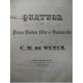 WEBER Quatuor Piano Violon Alto Violoncelle 1867