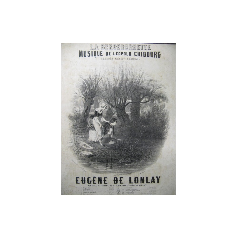 CHIBOURG Léopold La Bergeronnette Chant Piano 1850