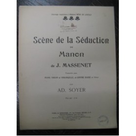 MASSENET Jules Scène de la Séduction Piano Violon Violoncelle 1909