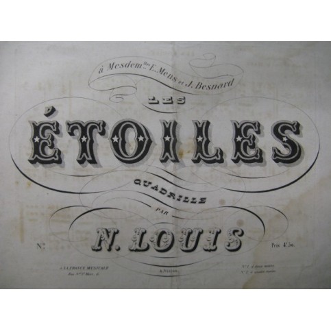 LOUIS N. Les Etoiles Piano ca1850