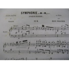 HAYDN Joseph Symphonie Mib Flute Violon Piano ca1870